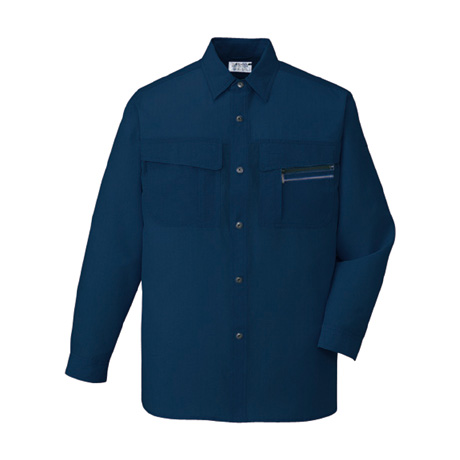 清涼エコ長袖シャツ【46504-JIC】 C011.ネービー