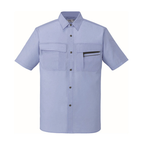 清涼エコ半袖シャツ【46514-JIC】 C105.ソフトブルー