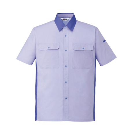 ストレッチエコ制電半袖シャツ【46814-JIC】 C083.ラベンダー