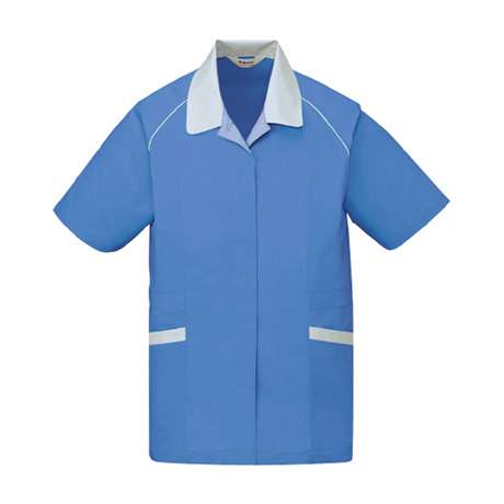 エコ製品制電パステル半袖スモック【46835-JIC】 C025.ライトブルー