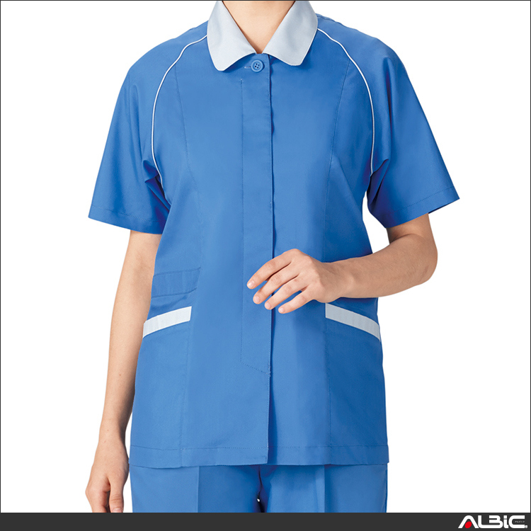 エコ製品制電パステル半袖スモック【46835-JIC】 商品写真