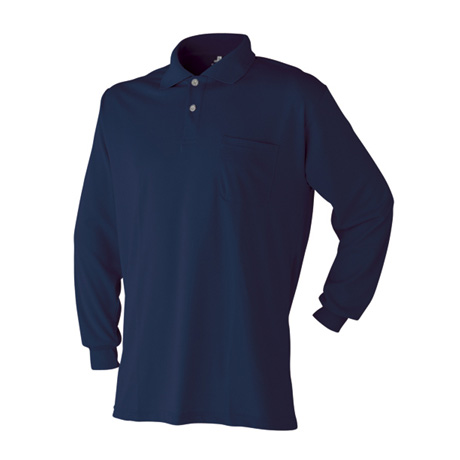 吸汗速乾長袖ポロシャツ【470015-ATK】 02.ネイビー