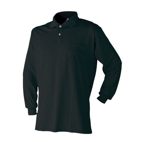 吸汗速乾長袖ポロシャツ【470015-ATK】 11.ブラック