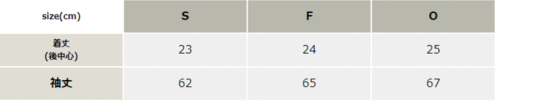 一体型アームカバー【47129-KRO】 サイズ表