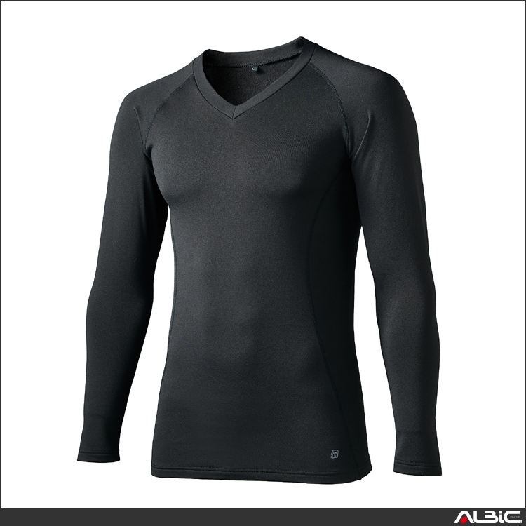 長袖Vネックアンダーレイヤー【47142-KRO】 商品写真