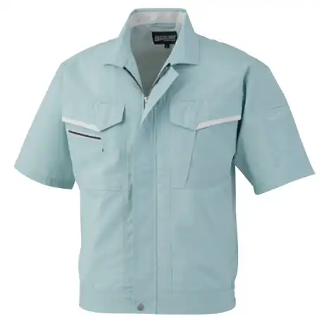 作業服 半袖ジャケット グリーン×シルバーグレー 【478-BBO】 