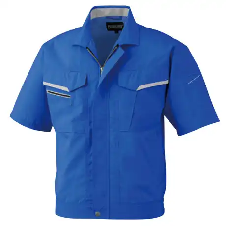 作業服 半袖ジャケット ロイヤルブルー×シルバーグレー 【478-BBO】 