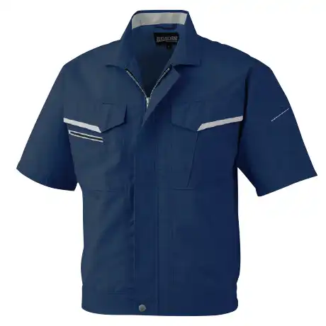 作業服 半袖ジャケット ネイビー×シルバーグレー 【478-BBO】 