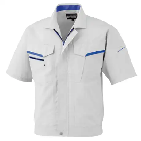 作業服 半袖ジャケット シルバーグレー×ロイヤルブルー 【478-BBO】 