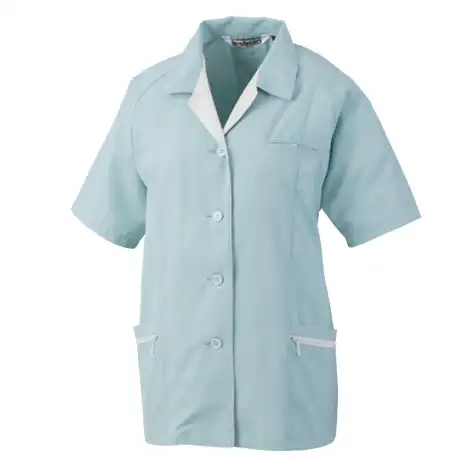 作業服 半袖スモック グリーン×シルバーグレー 【479-BBO】 