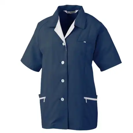 作業服 半袖スモック ネイビー×シルバーグレー 【479-BBO】 