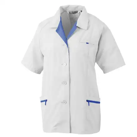 作業服 半袖スモック シルバーグレー×ロイヤルブルー 【479-BBO】 