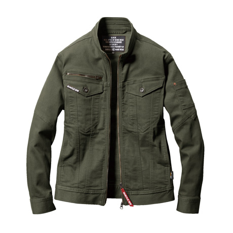 コーデュラデニムジャケット【5001-BAT】 14.ミルスグリーン