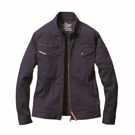 ストレッチ長袖ジャケット【5011-BAT】 3.ネイビー