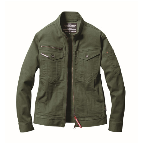 ストレッチ長袖ジャケット【5011-BAT】 14.ミルスグリーン