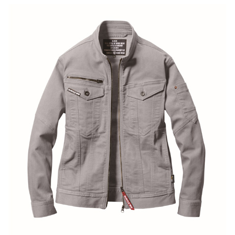 ストレッチ長袖ジャケット【5011-BAT】 60.アッシュグレー