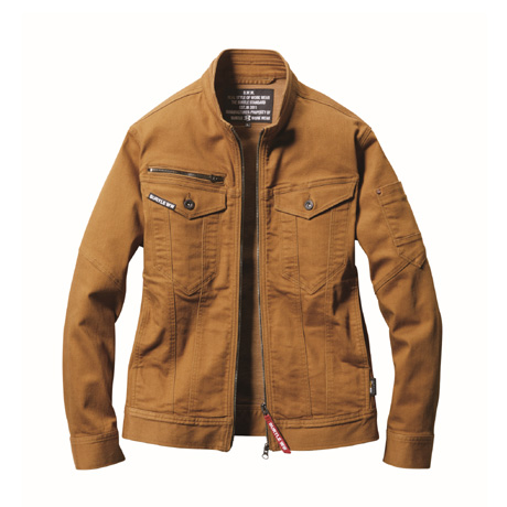 ストレッチ長袖ジャケット【5011-BAT】 69.ウォルナッツ