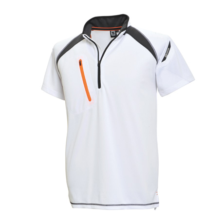 FLASH ショートスリーブハーフジップ【5015-TSD】 05.ホワイト