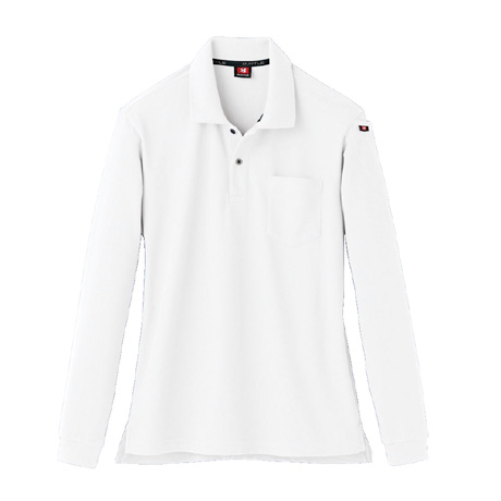 吸汗速乾消臭長袖ポロシャツ【505-BAT】 29.ホワイト