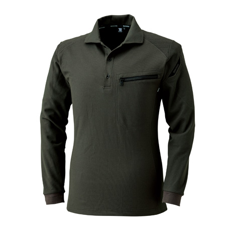 ワークニットショートポロシャツ【5105-TSD】 55.カーキグリーン