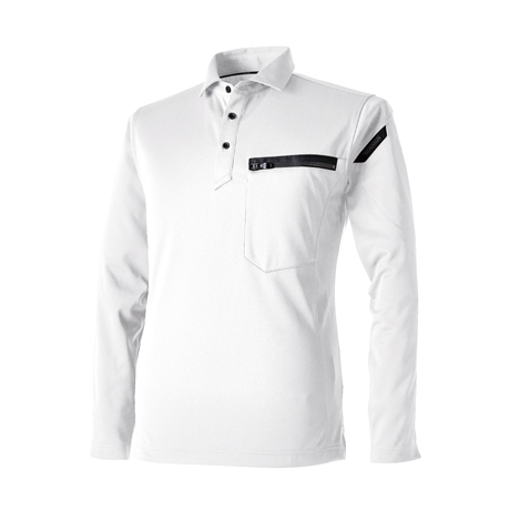 T/Cワークニットロングポロシャツ【51305-TSD】 25.シルバーグレー