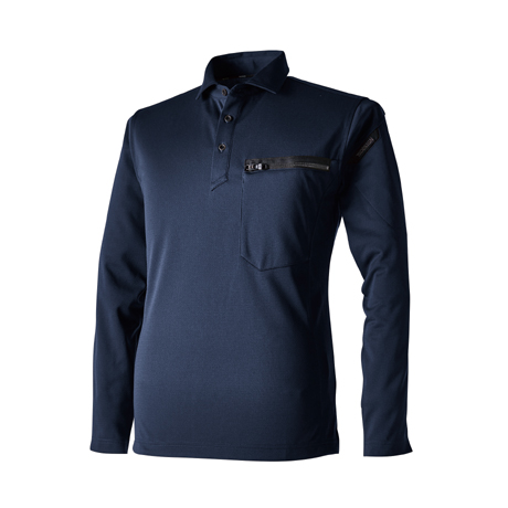T/Cワークニットロングポロシャツ【51305-TSD】 45.ネイビー
