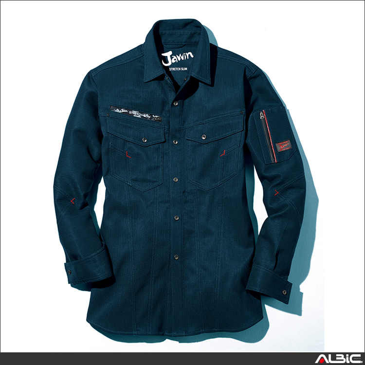 ストレッチ長袖シャツ【52804-JIC】 商品写真