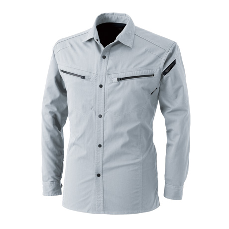 LIGHT TEC ロングスリーブシャツ【5305-TSD】 25.シルバーグレー