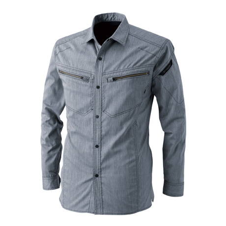 LIGHT TEC ロングスリーブシャツ【5305-TSD】 45.ネイビー