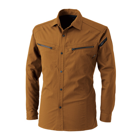 LIGHT TEC ロングスリーブシャツ【5305-TSD】 65.キャメル