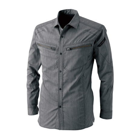 LIGHT TEC ロングスリーブシャツ【5305-TSD】 95.ブラック