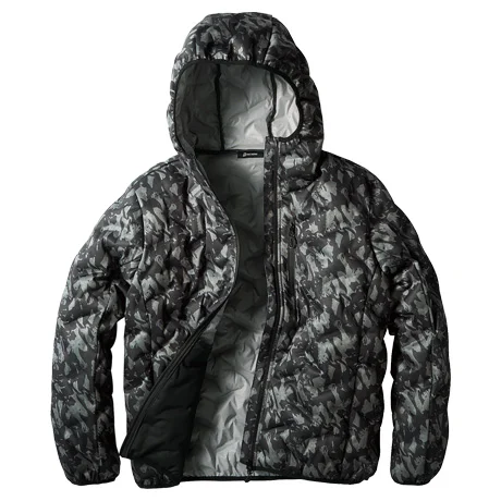 シームレスストレッチ防寒ジャケット 迷彩グレー 【54377-KRO】 