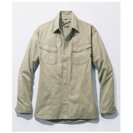 ワイルド長袖シャツ【55104-JIC】 C017.アイボリー