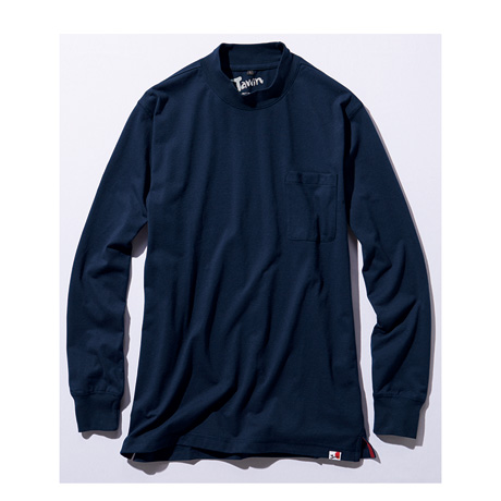 Jawin吸汗速乾長袖ローネックTシャツ【55324-JIC】 C011.ネービー