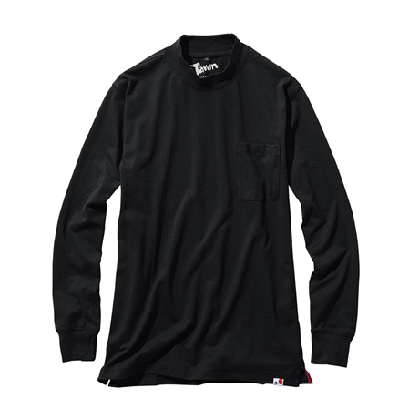 Jawin吸汗速乾長袖ローネックTシャツ【55324-JIC】 C044.ブラック