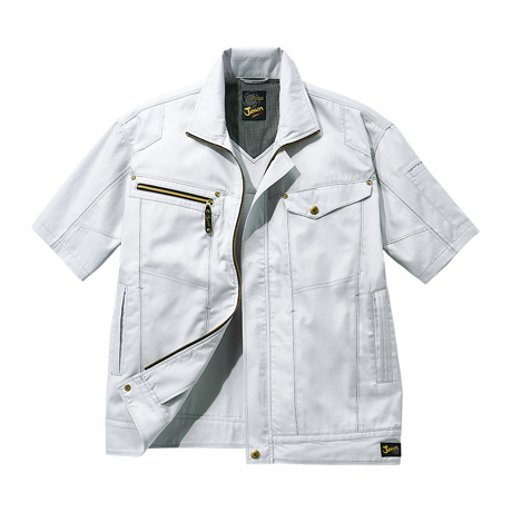 シンプル半袖ジャンパー【55510-JIC】 C036.シルバー