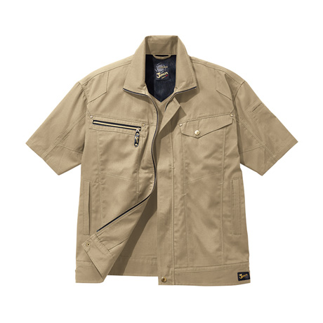 シンプル半袖ジャンパー【55510-JIC】 C134.キャメル