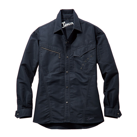 リップストップ長袖シャツ【55604-JIC】 C131.シックブラック