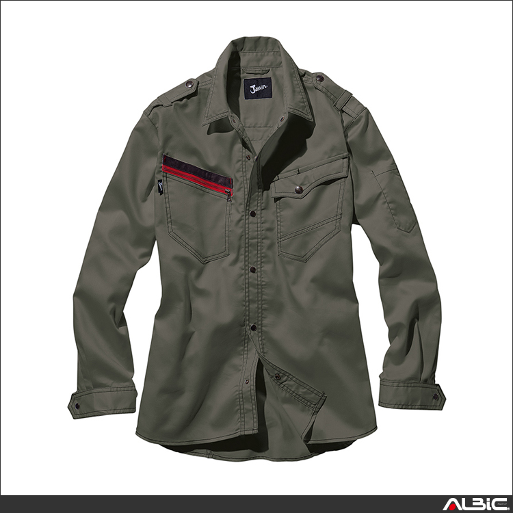 ミリタリー長袖シャツ【55704-JIC】 商品写真