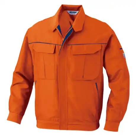 作業服 長袖ブルゾン オレンジ×ネイビー 【5627-BBO】 