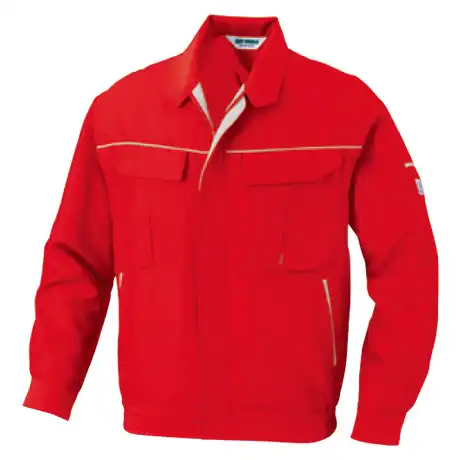 作業服 長袖ブルゾン レッド×シルバーグレー 【5627-BBO】 