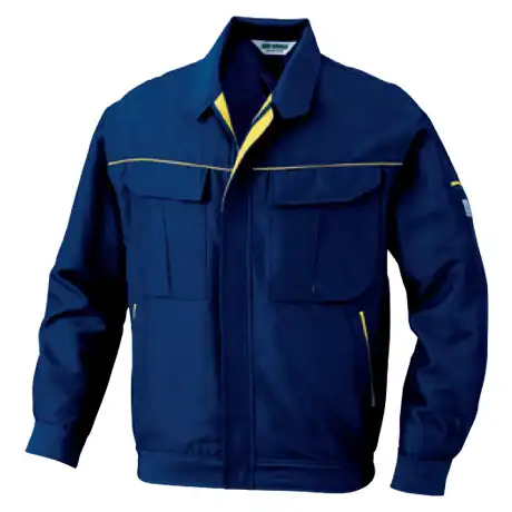 作業服 長袖ブルゾン ネイビー×イエロー 【5627-BBO】 
