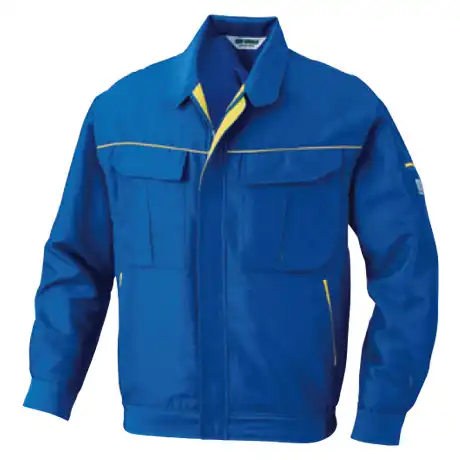 作業服 長袖ブルゾン ロイヤルブルー×イエロー 【5627-BBO】 