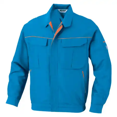 作業服 長袖ブルゾン ターコイズ×オレンジ 【5627-BBO】 