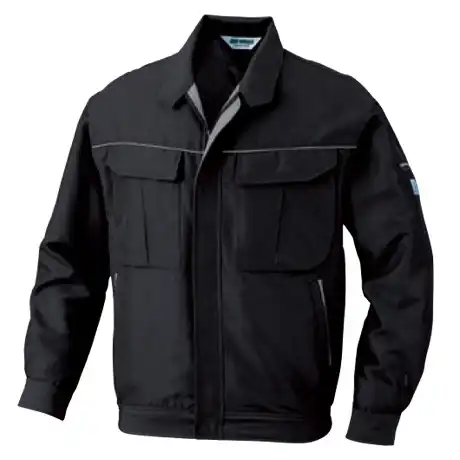 作業服 長袖ブルゾン ブラック×シルバー 【5627-BBO】 