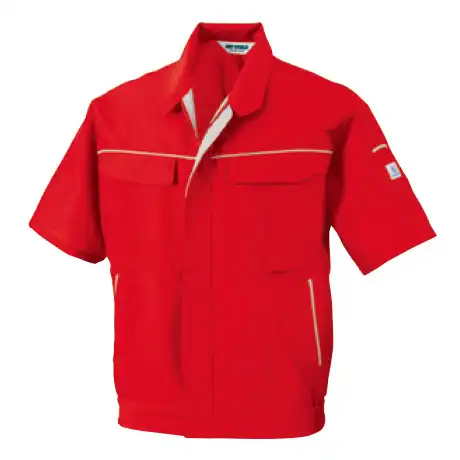 作業服 長袖ブルゾン レッド×シルバーグレー 【5628-BBO】 