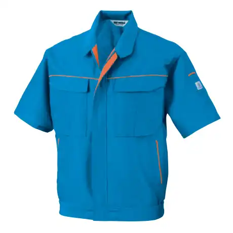 作業服 長袖ブルゾン ターコイズ×オレンジ 【5628-BBO】 