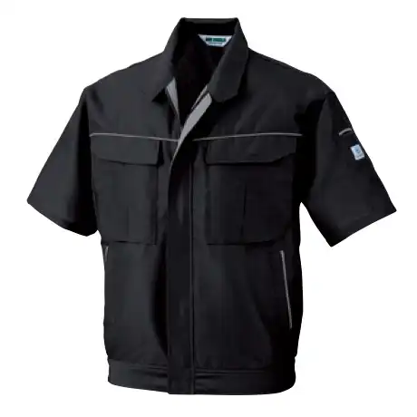 作業服 長袖ブルゾン ブラック×シルバー 【5628-BBO】 