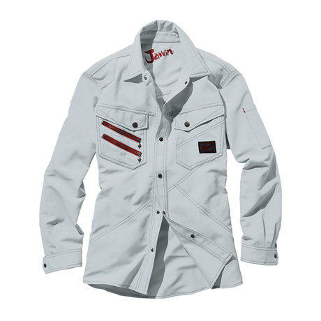 高伸縮袖シャツ【56304-JIC】 C036.シルバー