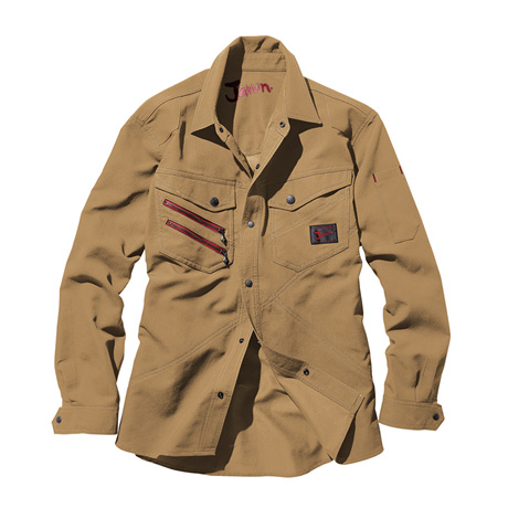 高伸縮袖シャツ【56304-JIC】 C134.キャメル